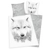 Herding Flannel Wolf Bedding Set, 155 x 220 cm + 80 x 80 cm view 1