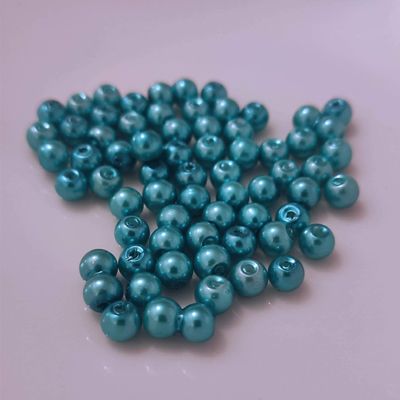 Kopper-24 8 mm Turquoise Green Glass Beads, 20 g Craft Set