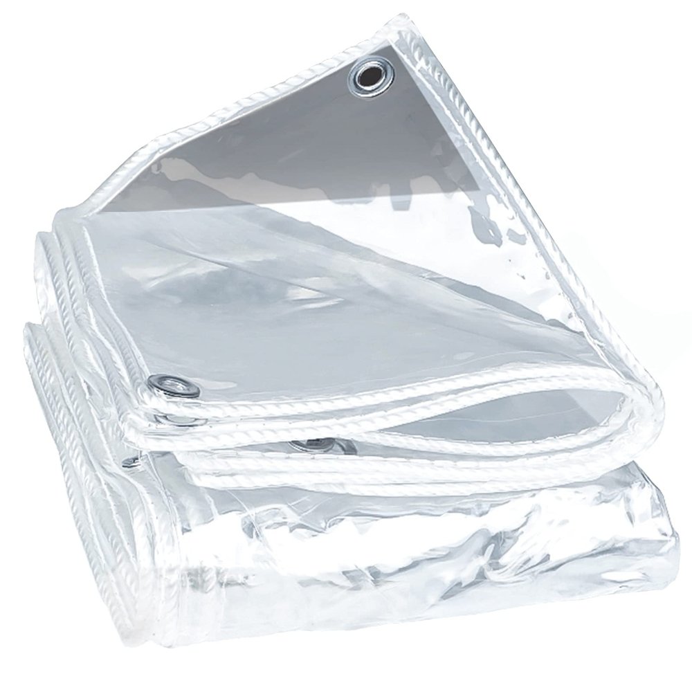 WUZMING Clear Waterproof PVC Cover Tarp, 430 g/m², 1.4 x 2 m