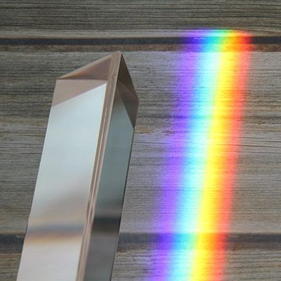 QJZM K9 Triangular Optical Prism, Rainbow Light Spectrum, 20 × 3 cm