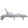 Festnight Solid Acacia Wood Sun Lounger with Wheels, Gray view 2