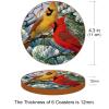 Set of 6 Winter Cardinals Drink Coasters, 10.2 cm view 3