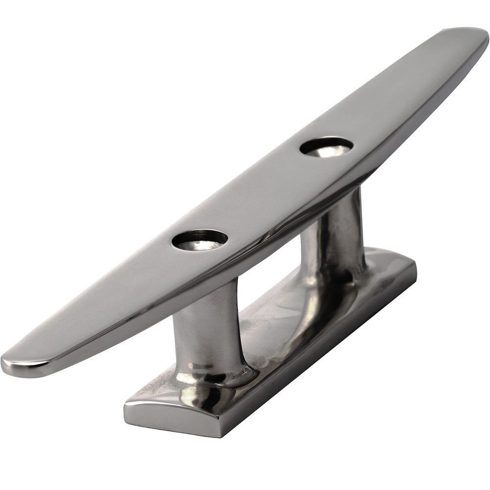 OPIOL QUALITY Flat Mooring Cleats, 125 mm, A4 V4A Stainless Steel, 20-Pack