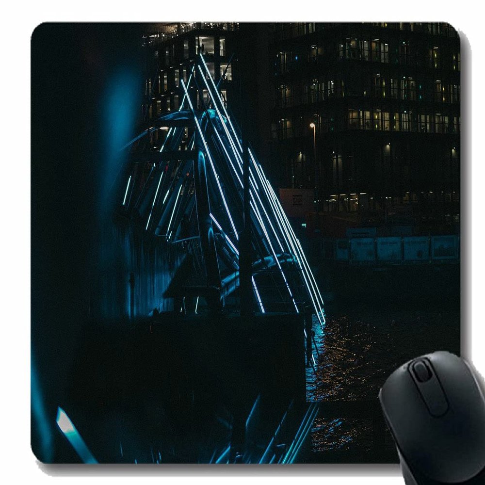 Personalized Gaming Mouse Pad, City Building at Night, Non-Slip Rubber, A38