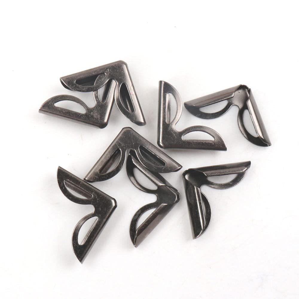 Metal Corner Protectors for Books, Scrapbooking & Photo Albums, 17 x 17 x 3 mm, 40 Pieces, Black