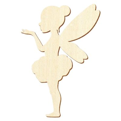 Wooden Fairy V2 – Decorative Craft Shape, 5–50 cm, Pack of 50, Height: 42 cm