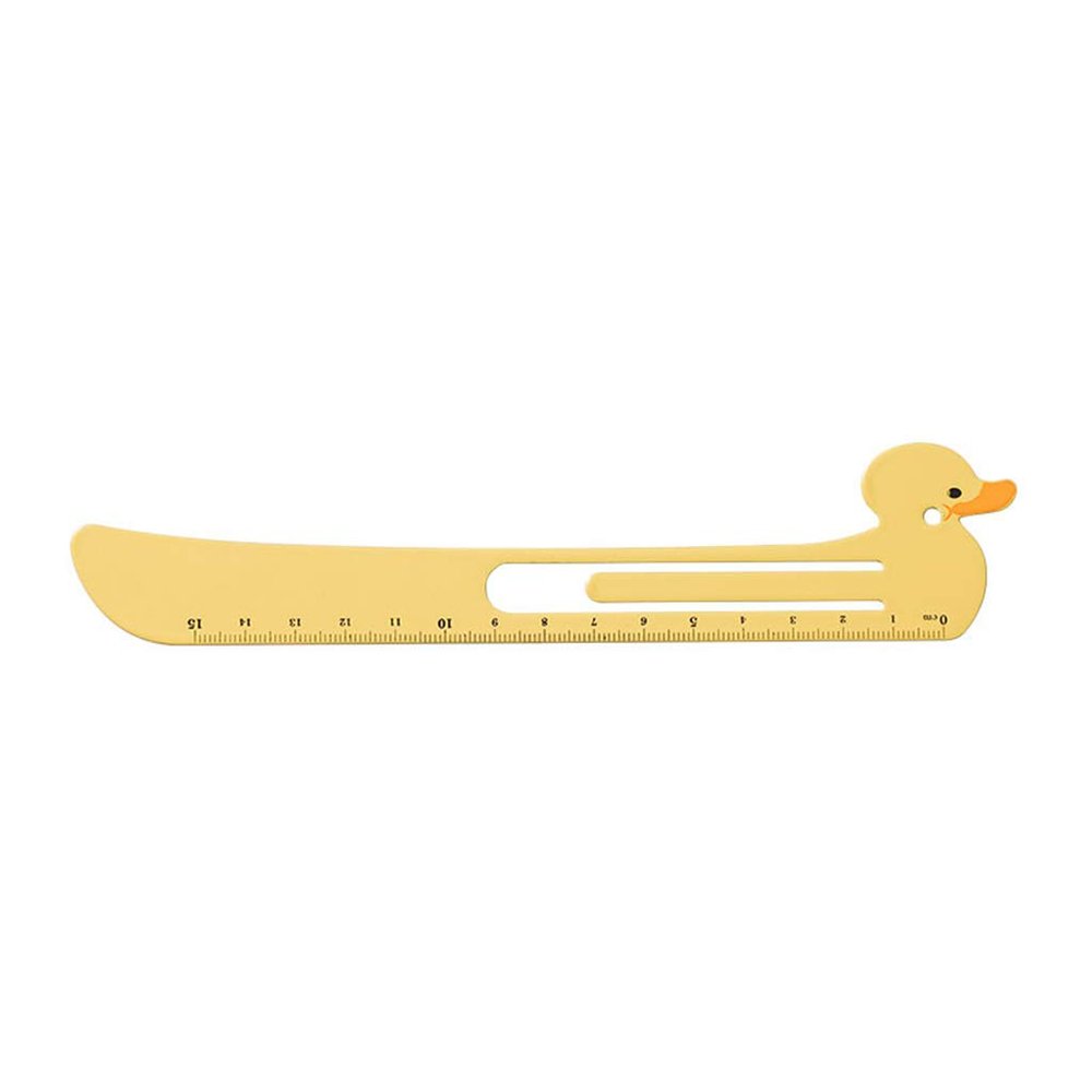 SHOTAY Cartoon Metal Bookmark Ruler Clip, Small Yellow Duck