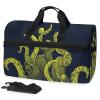 Yellow Hand-Drawn Octopus Sports Duffel Bag with Shoe Compartment view 1