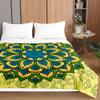Surwin 3D Mandala Quilted Bedspread, Green, 180 x 220 cm view 1