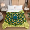 Surwin 3D Mandala Quilted Bedspread, Green, 180 x 220 cm view 2