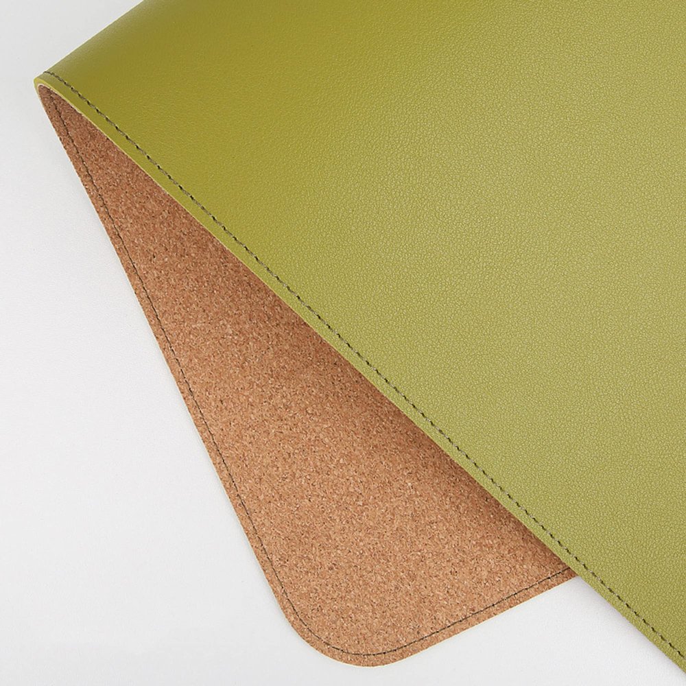 Waterproof Double-Sided Desk Mat, Natural Cork and PU Leather