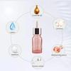 ZEOABSY 10 mL Pink Glass Dropper Bottles with Pink Pipette Rings, 6-Pack + Funnel view 3