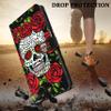 Shinewish Folio Case for Wiko Ride 3/U614AS, PU Leather, Skull Design view 4