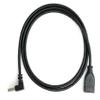 System-S USB 2.0 Cable, 100 cm, Type-A Plug to Socket, Angled, Black view 1