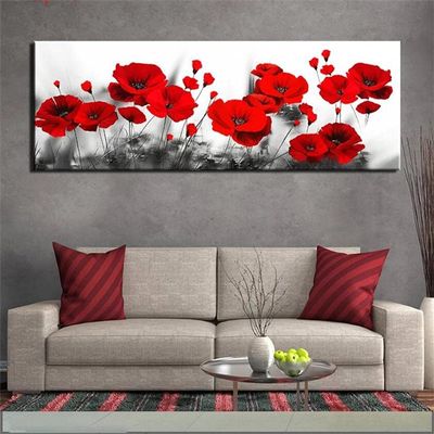 5D DIY Diamond Painting Kit, Poppy Flower, Full Drill, Square, 70 x 140 cm