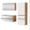 Kornel 5 3-Piece Bathroom Set with White Washbasin – Oak/Matte White view 1