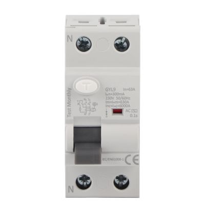 2P 230V 50/60Hz IP20 Residual-Current Circuit Breaker, 63A 300mA