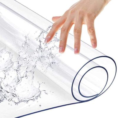 HJGHY Transparent 2 mm PVC Tablecloth, Clear, Wipe-Clean, 12 x 72 in (30 x 182 cm)