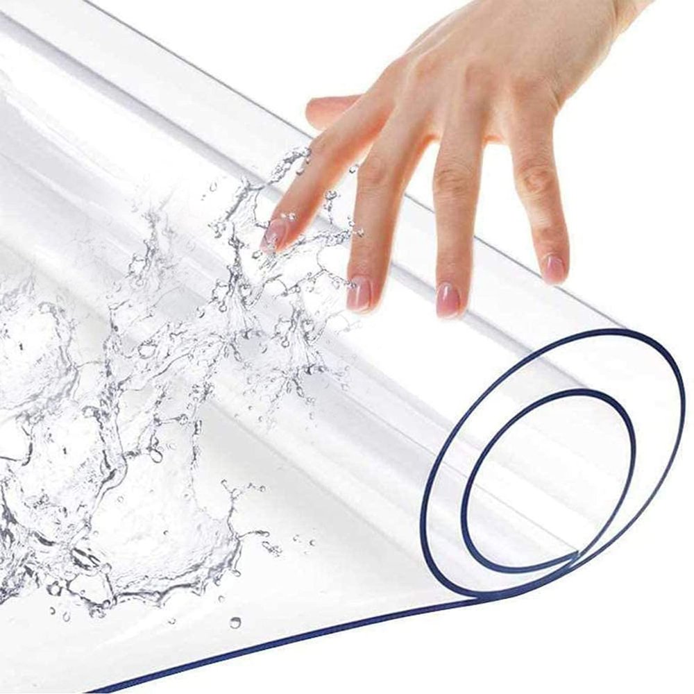 HJGHY Transparent 2 mm PVC Tablecloth, Clear, Wipe-Clean, 12 x 72 in (30 x 182 cm)