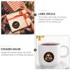 Birthday Stickers, 1 Roll, Black Round Copper Paper Labels view 2