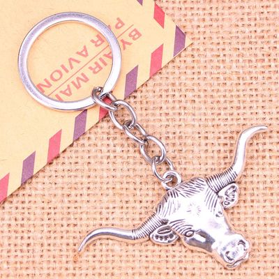 ZOJK 60 × 31 mm Longhorn Bull Head Keychain Pendant