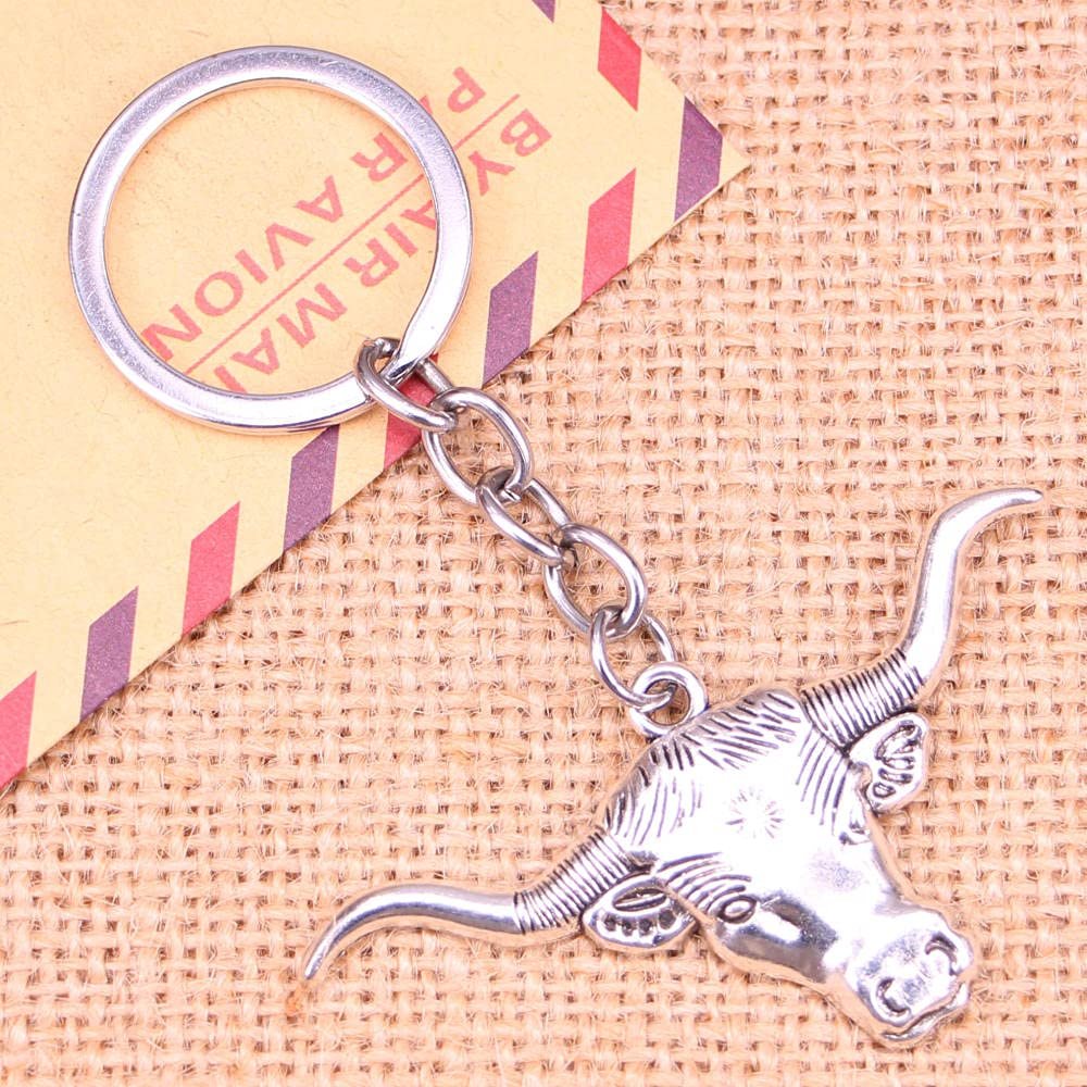 ZOJK 60 × 31 mm Longhorn Bull Head Keychain Pendant