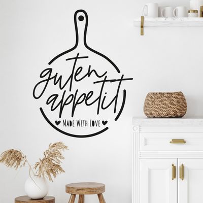 GRAZDesign Kitchen Wall Decal “Bon Appétit,” 64 x 50 cm, Light Blue 053