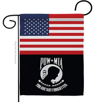 Americana Home & Garden US POW MIA Vietnam War Garden Flag, Double-Sided, Made in USA