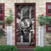 3D Gray Skull Door Mural Sticker, Retro, 77 x 200 cm view 1