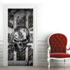 3D Gray Skull Door Mural Sticker, Retro, 77 x 200 cm view 3