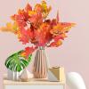 HLTER Artificial Maple Leaves, 7 Branches, Autumn Bouquet, 4 Pieces view 2