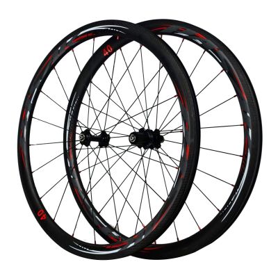 SJHFG 700C Carbon Rear Wheel, Bicycle Wheelset, 24-Hole Quick Release, 7/8/9/10/11-Speed Freewheel (Black, 700C)