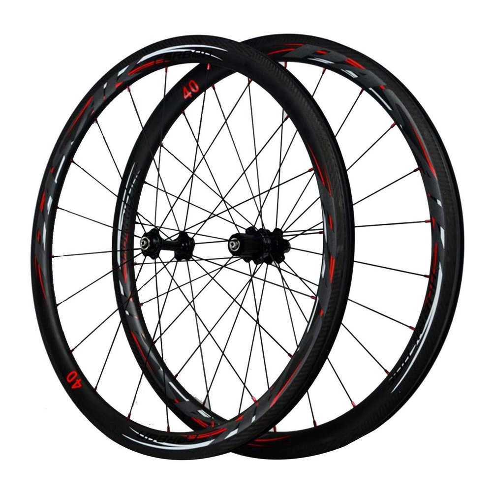 SJHFG 700C Carbon Rear Wheel, Bicycle Wheelset, 24-Hole Quick Release, 7/8/9/10/11-Speed Freewheel (Black, 700C)