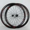 SJHFG 700C Carbon Rear Wheel, Bicycle Wheelset, 24-Hole Quick Release, 7/8/9/10/11-Speed Freewheel (Black, 700C) view 2