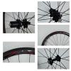 SJHFG 700C Carbon Rear Wheel, Bicycle Wheelset, 24-Hole Quick Release, 7/8/9/10/11-Speed Freewheel (Black, 700C) view 3
