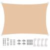 KOUDU Rectangular Shade Sail 3 x 6 m, UV Protection, Windbreak, Cream view 1