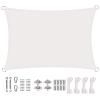 KOUDU Shade Sail 3.5 x 4 m Rectangular UV-Resistant Windbreak for Garden, Patio and Camping, White view 1