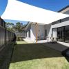 KOUDU Shade Sail 3.5 x 4 m Rectangular UV-Resistant Windbreak for Garden, Patio and Camping, White view 4