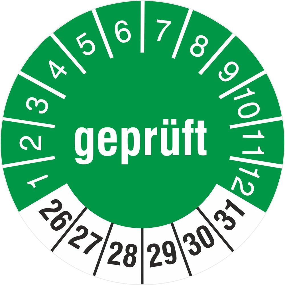 500 INSPECTED Inspection Labels, 18 mm, 2026–31