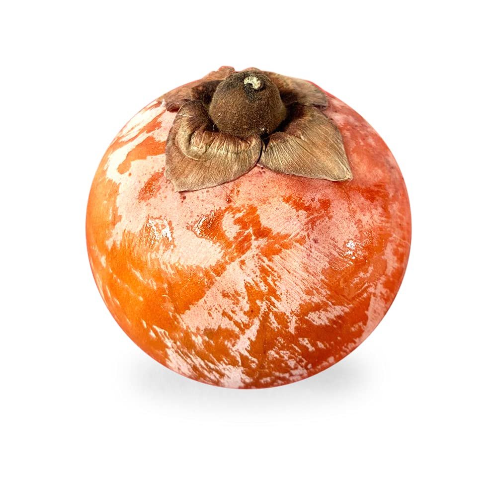 Hand-Painted Marble Persimmon Table Sculpture, Khaki