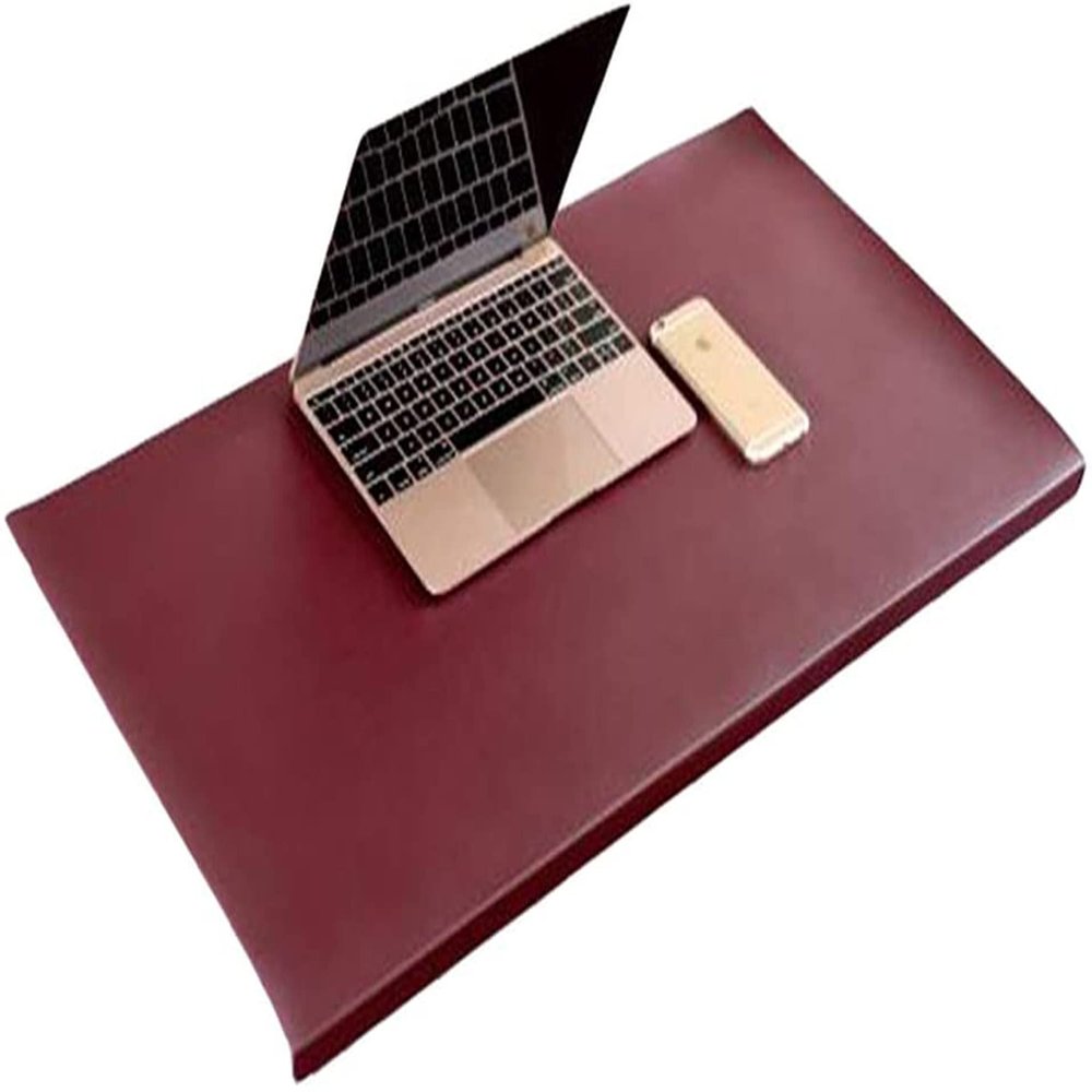 PU Leather Desk Mat with Edge Lip, Waterproof, Heat-Resistant, Non-Slip