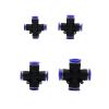 5-Pack Black Slide-Lock Cross Hose Connectors, 6/8/10/12 mm OD view 1