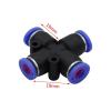 5-Pack Black Slide-Lock Cross Hose Connectors, 6/8/10/12 mm OD view 2