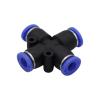 5-Pack Black Slide-Lock Cross Hose Connectors, 6/8/10/12 mm OD view 3