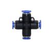 5-Pack Black Slide-Lock Cross Hose Connectors, 6/8/10/12 mm OD view 4
