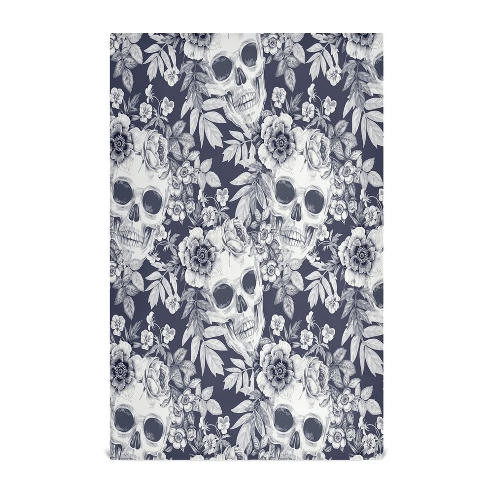 JUMBEAR Kitchen Dish Towels, Skull Pattern, Soft and Absorbent, Reusable, 71.1 x 45.7 cm, 4-Pack