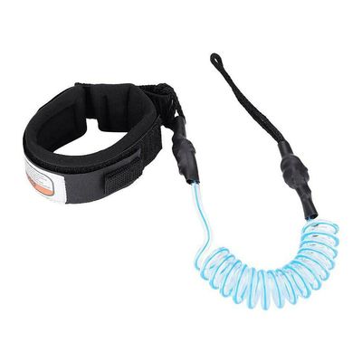 NIDUNO 1-Piece Surfboard Ankle Leash, Coiled, 5 ft, Blue