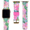 Lilly Pulitzer Silicone Watch Band for 38mm and 40mm Smartwatches, Compatible with Apple Watch Series 1–6 and SE, Fruity Flamingo view 1