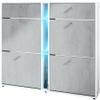 Vladon Today Shoe Cabinet, 155.5 x 95 x 28 cm, Blue LED Lighting, Made in Germany view 1