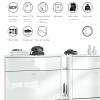 Vladon Today Shoe Cabinet, 155.5 x 95 x 28 cm, Blue LED Lighting, Made in Germany view 4